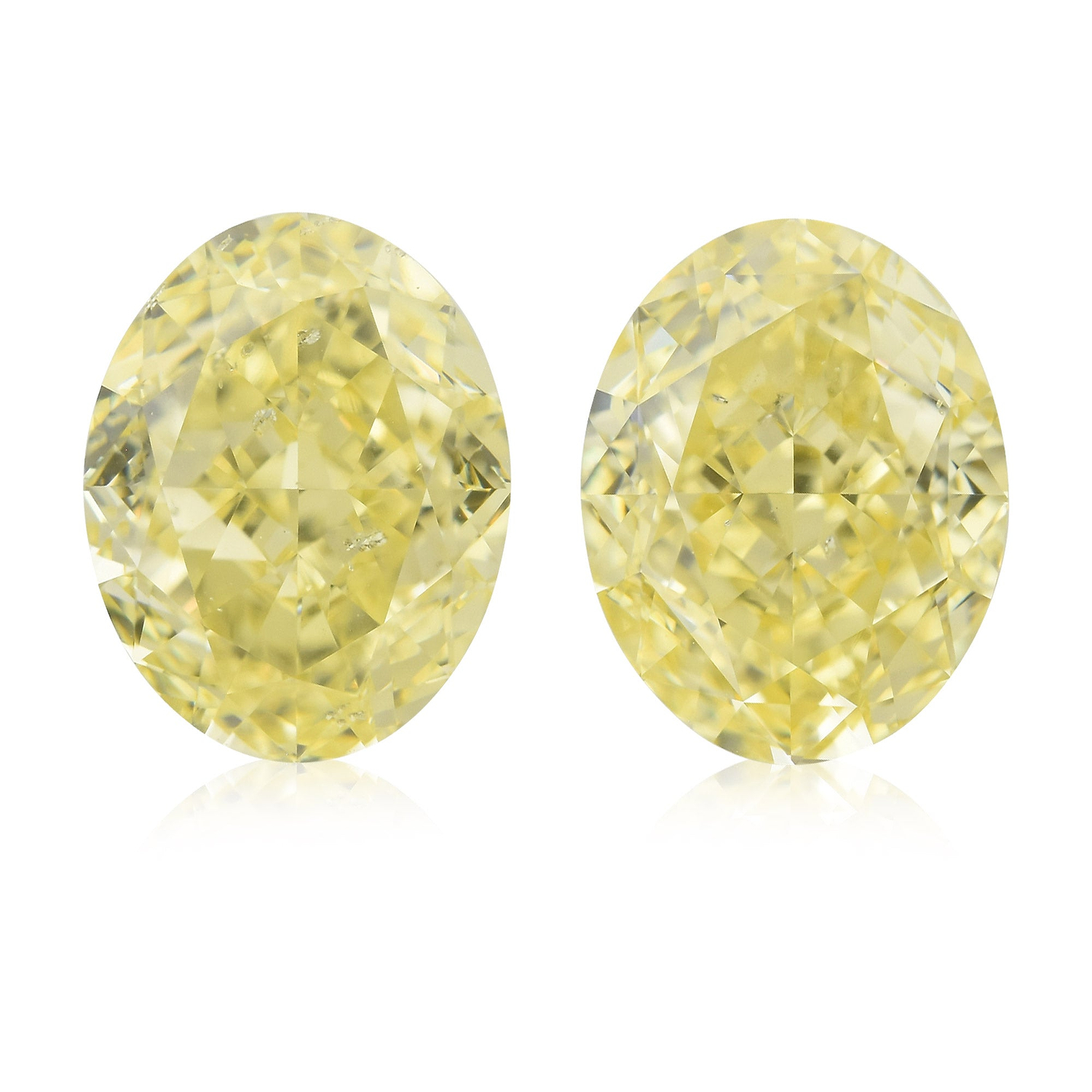 4.24 Carat Fancy Yellow Oval Diamonds SI2