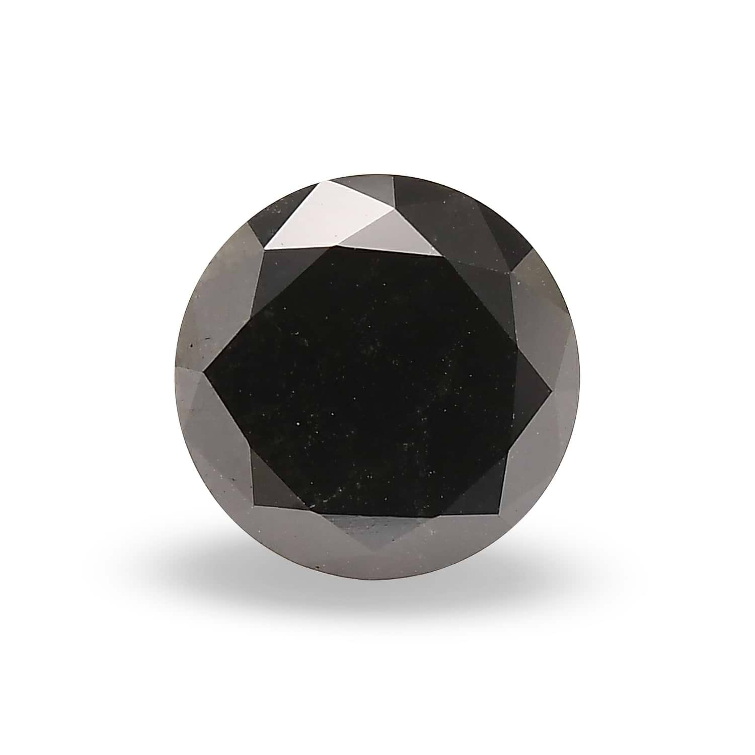 3.79 Carat Fancy Black Round Brillant Diamond GIA