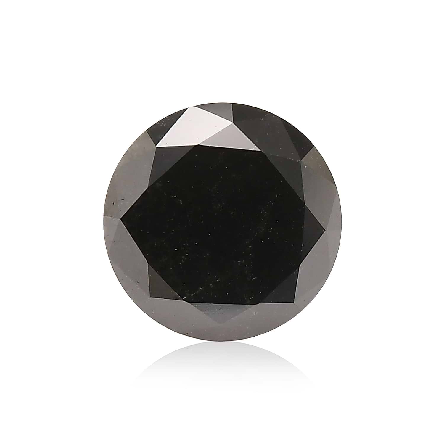 3.79 Carat Fancy Black Round Brillant Diamond GIA