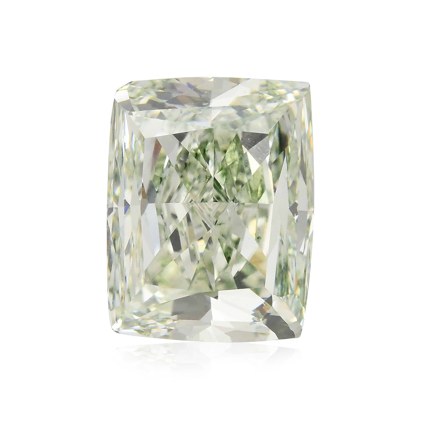 Carat Fancy Yellowish Green Cushion Diamond VS2 GIA LEIBISH