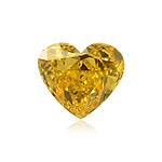 1.02 Carat Fancy Vivid Orangy Yellow HEART Diamond VVS2 GIA