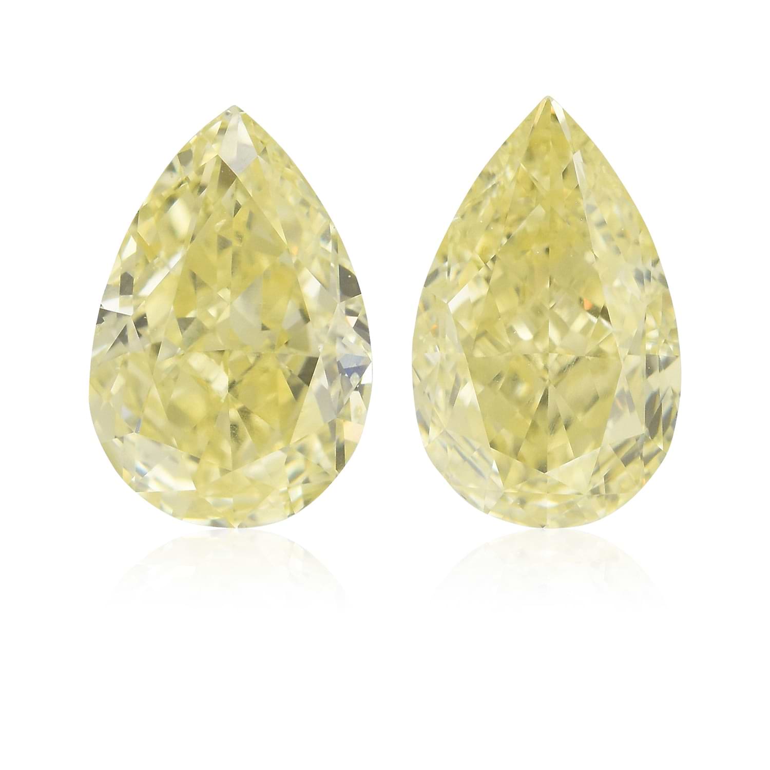 2.00 Carat Fancy Light Yellow Pear Diamonds SI1