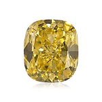 0.83 Carat Fancy Intense Yellow Cushion Diamond VS1 GIA