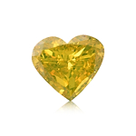 1.07 Carat Fancy Vivid Greenish Yellow HEART Diamond SI2 GIA