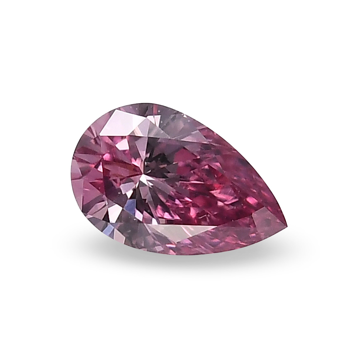 0.16 Carat Fancy Vivid Purplish Pink Pear Diamond VS2 GIA