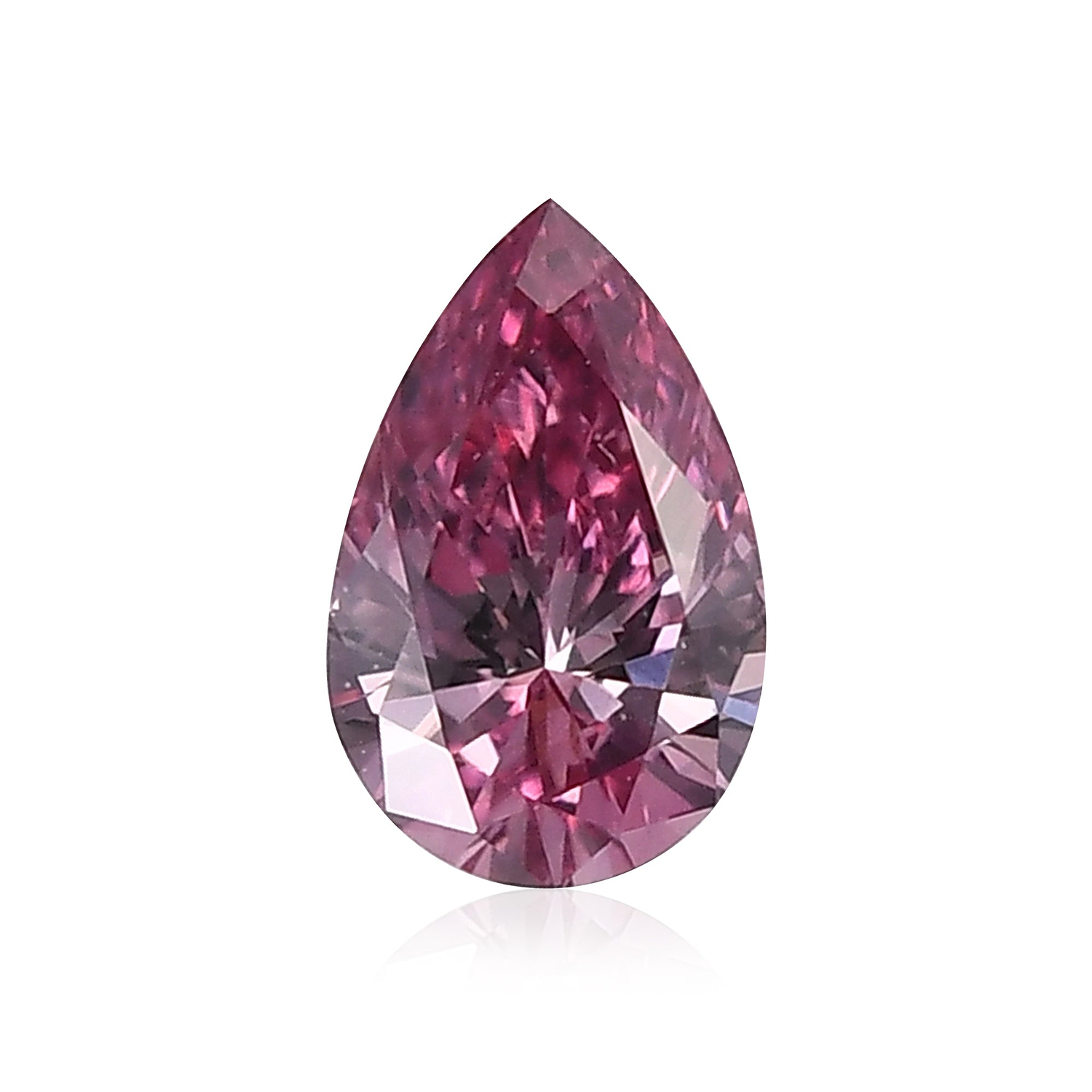 0.16 Carat Fancy Vivid Purplish Pink Pear Diamond VS2 GIA