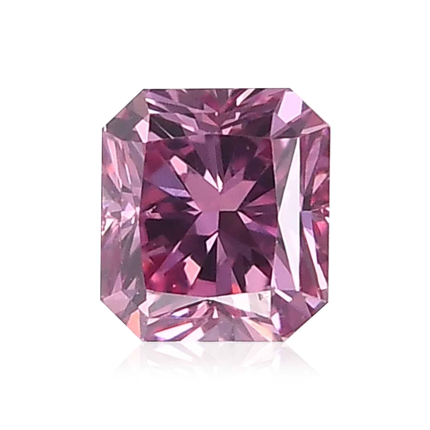0.23 Carat Fancy Vivid Purplish Pink Radiant Diamond SI1 GIA
