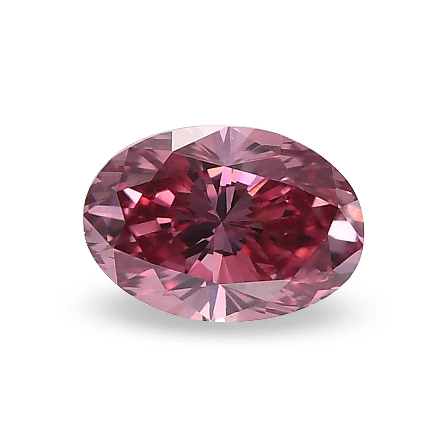 0.44 Carat Fancy Deep Pink Oval Diamond VS2 GIA