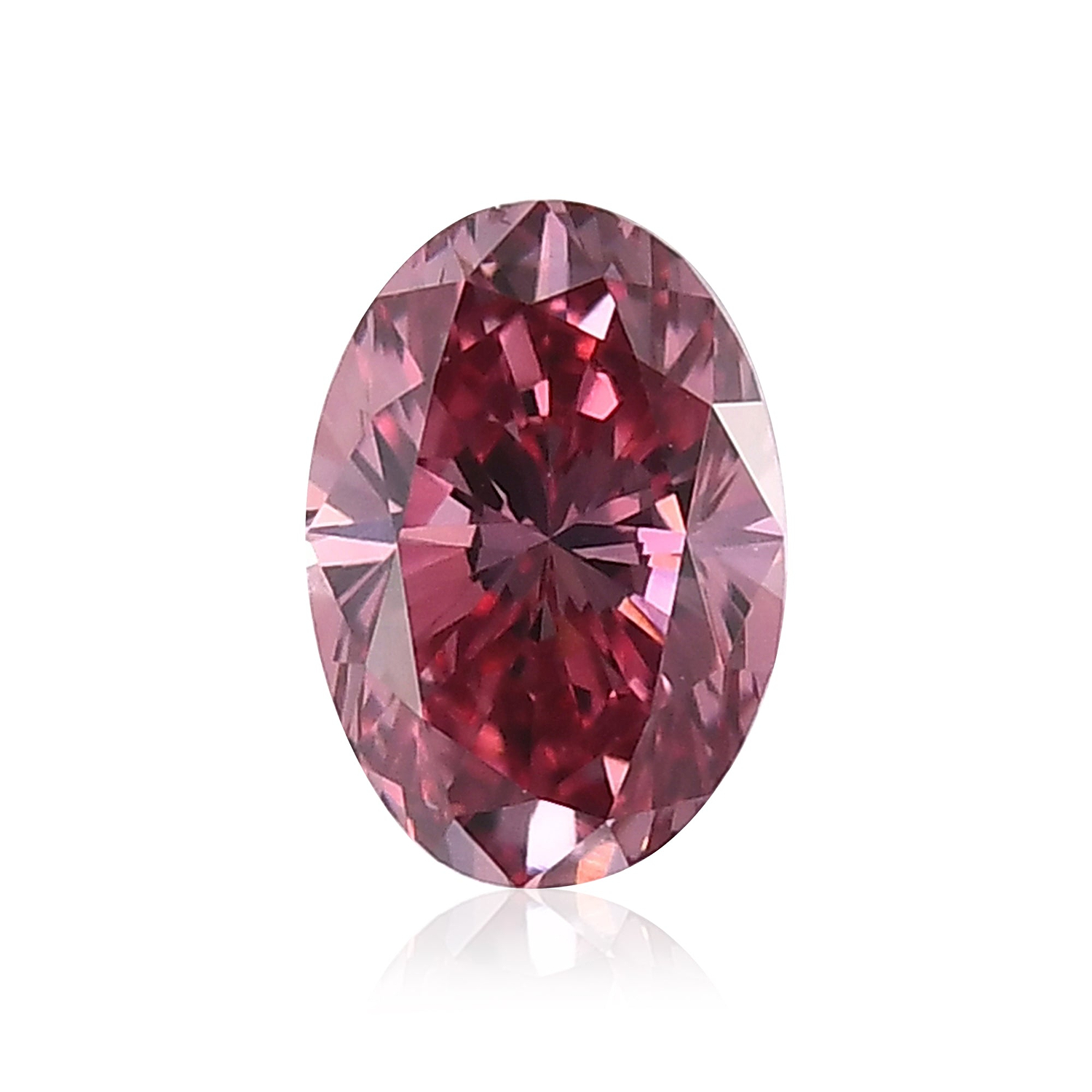 0.44 Carat Fancy Deep Pink Oval Diamond VS2 GIA