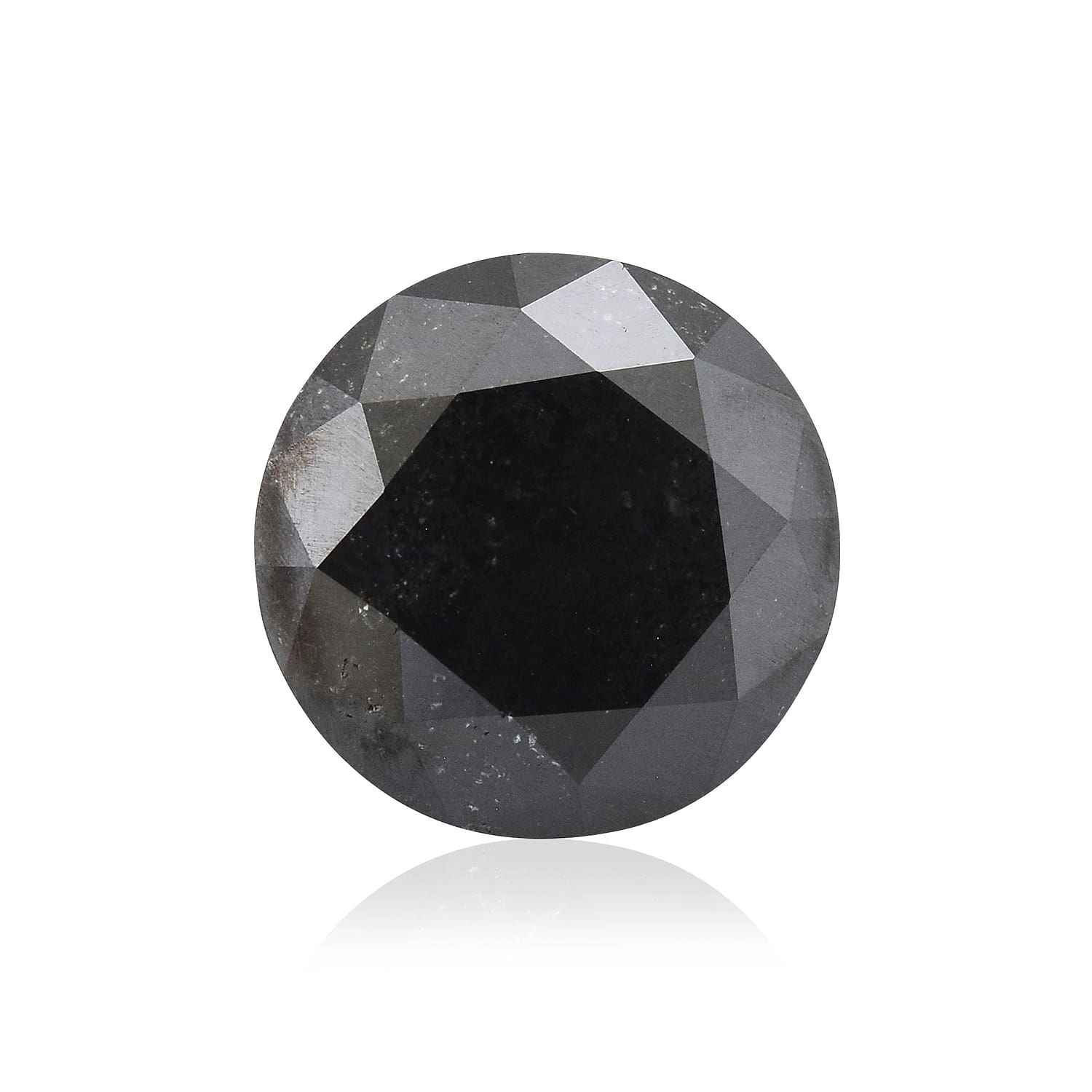 1.58 Carat Fancy Black Round Brillant Diamond GIA
