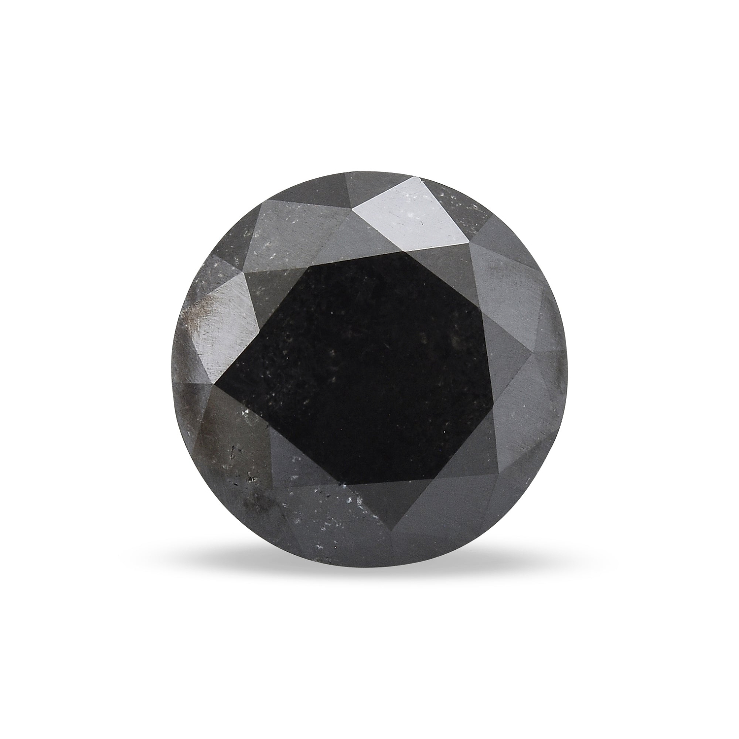 1.58 Carat Fancy Black Round Brillant Diamond  GIA