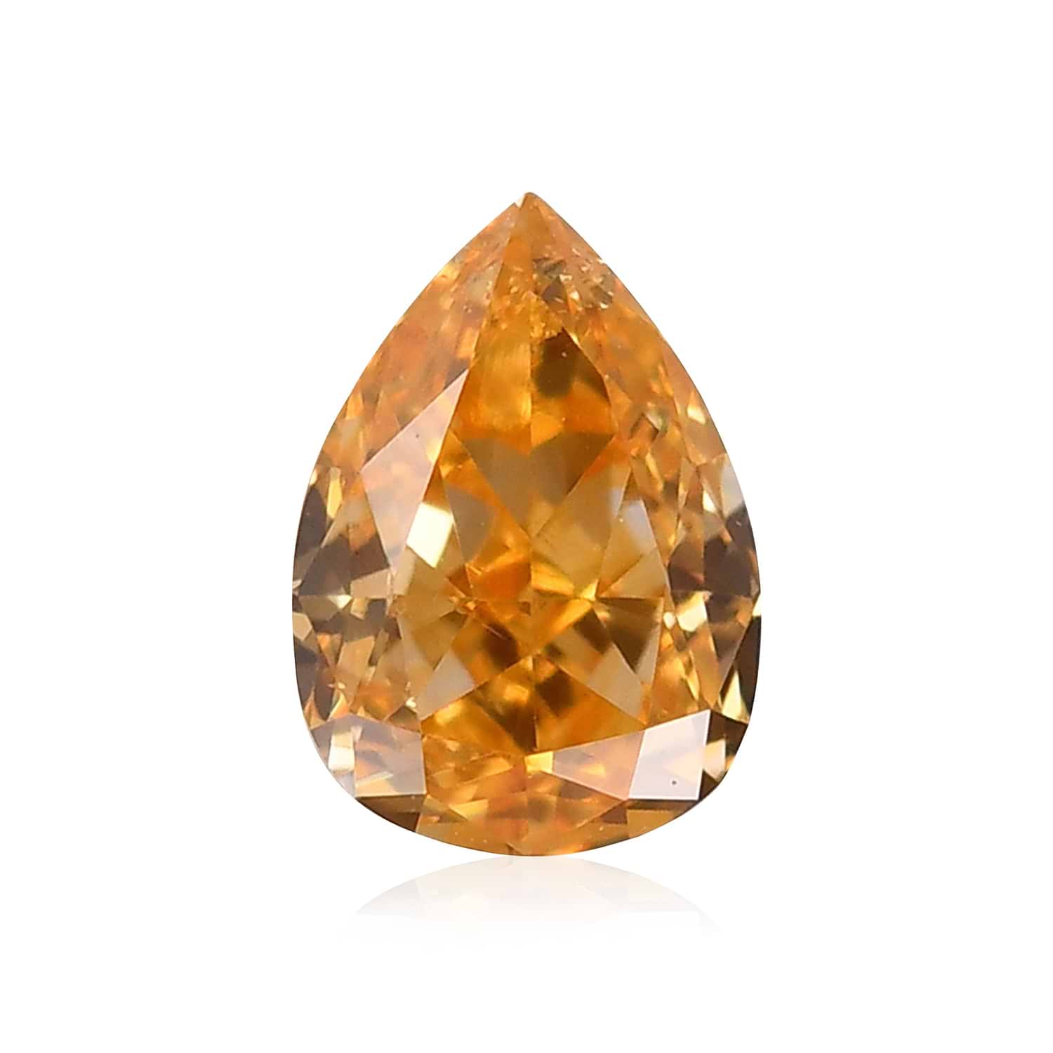 0.22 Carat Fancy Vivid Yellow Orange Pear Diamond SI1 GIA