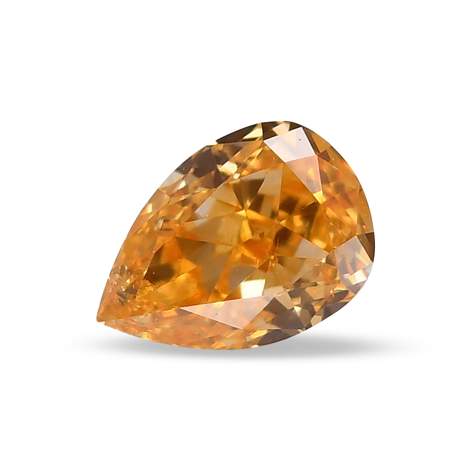 0.22 Carat Fancy Vivid Yellow Orange Pear Diamond SI1 GIA