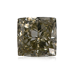 0.33 Carat Fancy Grayish Greenish Yellow Cushion Diamond I1 GIA