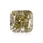 0.36 Carat Fancy Grayish Greenish Yellow Cushion Diamond SI2 GIA
