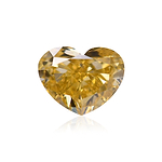 0.70 Carat Fancy Deep Yellow HEART Diamond SI1 GIA