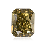 0.34 Carat Fancy Dark Brown Greenish Yellow Radiant Diamond VS2 GIA
