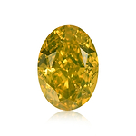 0.50 Carat Fancy Deep Yellow Oval Diamond SI2 GIA