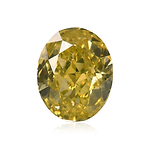 0.91 Carat Fancy Intense Greenish Yellow Oval Diamond SI1 GIA