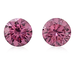 0.14 Carat Fancy Intense Purplish Pink Round Brillant Diamonds (VS)