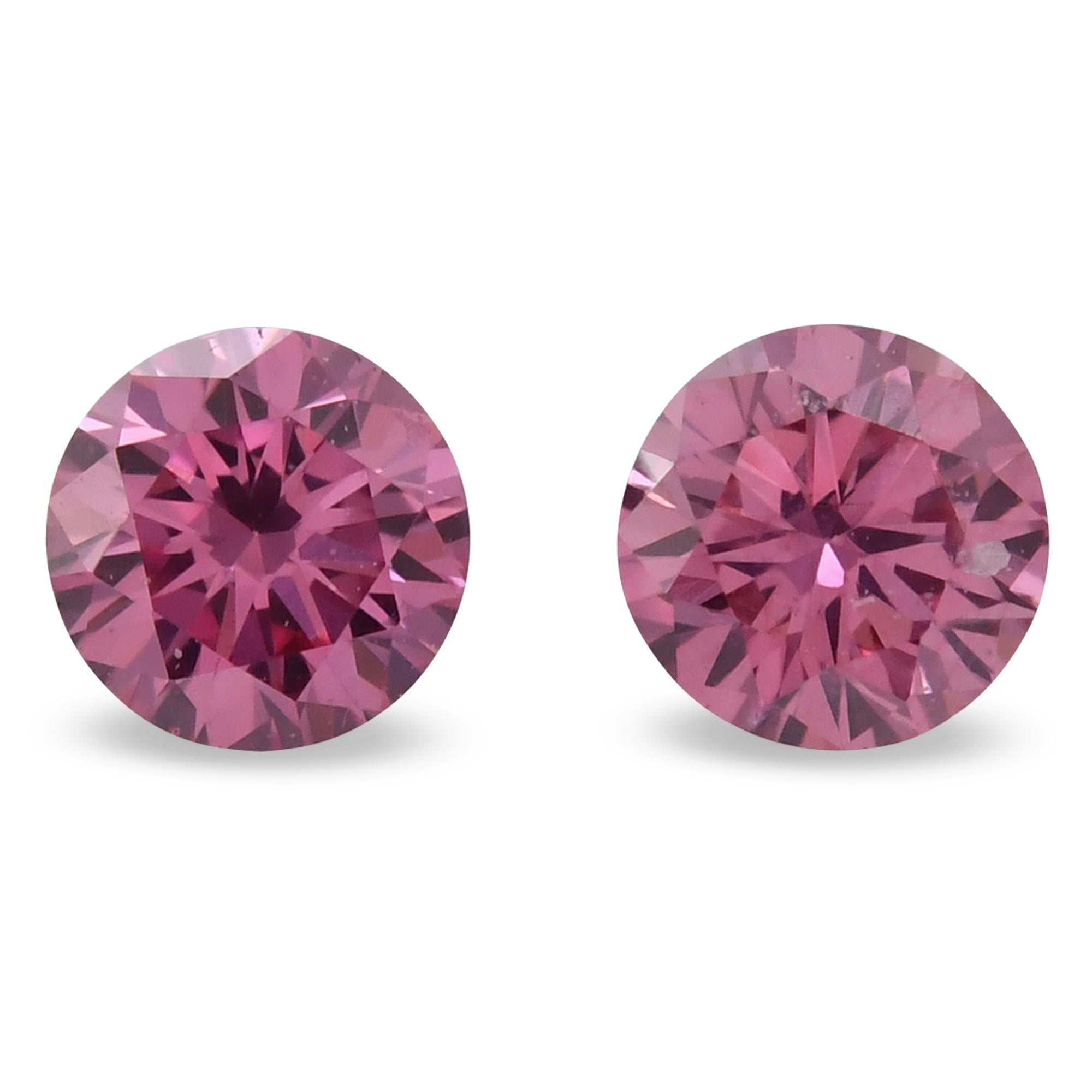 0.14 Carat Fancy Intense Purplish Pink Round Brillant