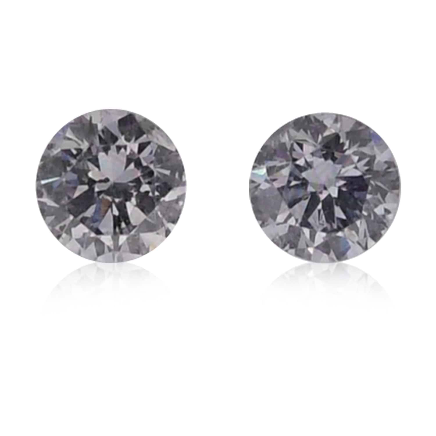 0.11 Carat Fancy Bluish Gray Round Brillant Diamonds I1 IGI