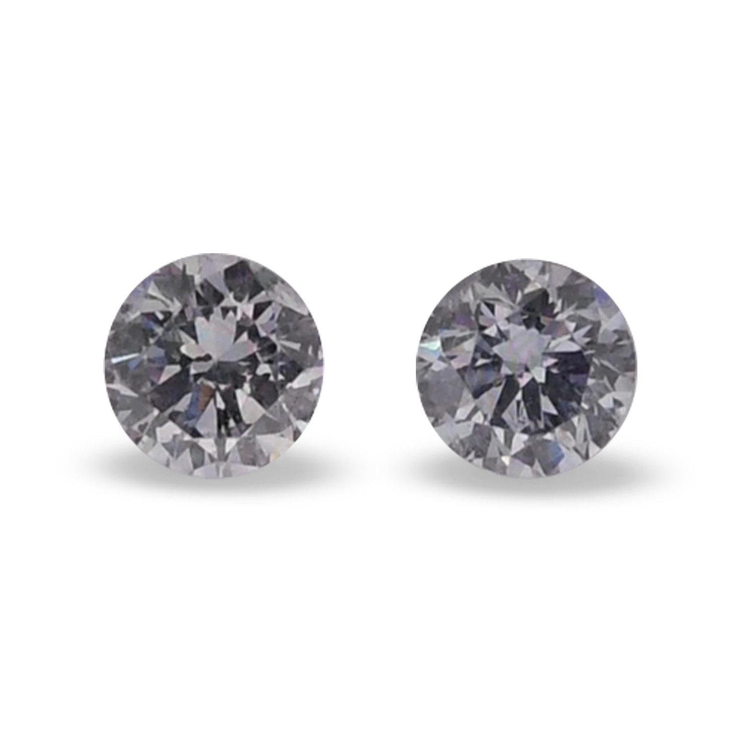 0.11 Carat Fancy Bluish Gray Round Brillant Diamonds I1 IGI