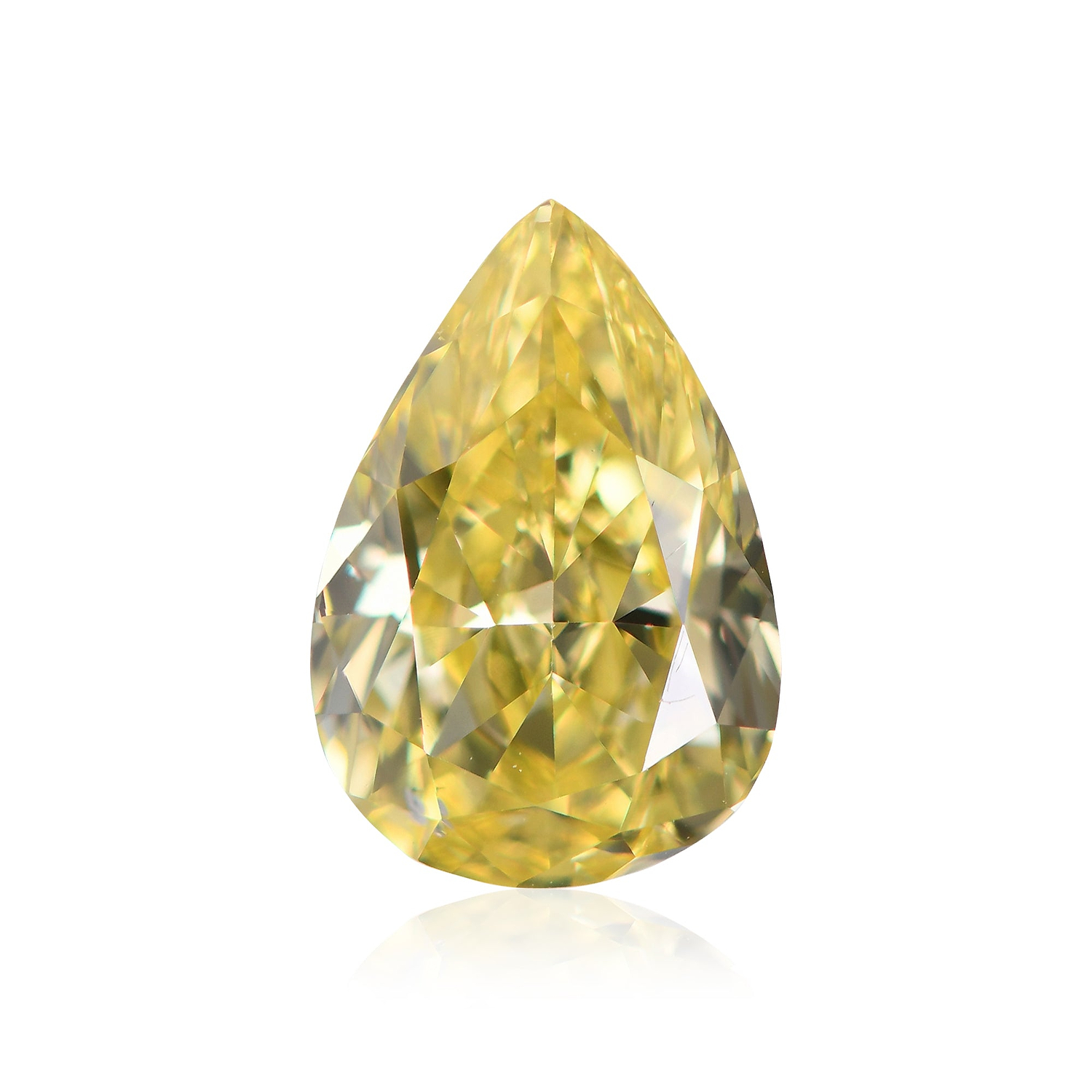 1.07 Carat Fancy Intense Yellow Pear Diamond SI1 GIA