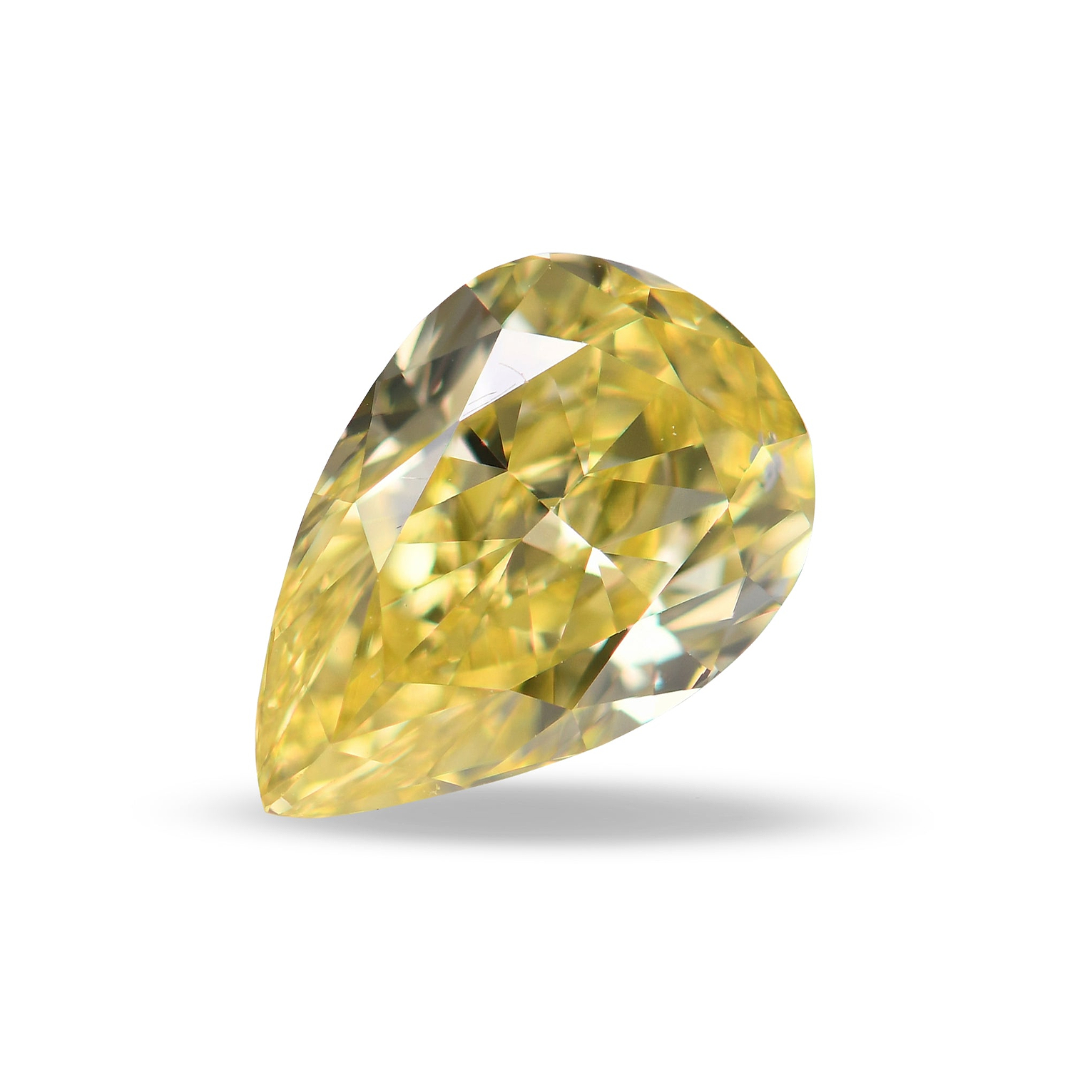 1.07 Carat Fancy Intense Yellow Pear Diamond SI1 GIA