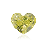 0.51 Carat Fancy Intense Green Yellow HEART Diamond SI1 GIA