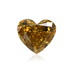 0.64 Carat Fancy Deep Brownish Yellow HEART Diamond (I1) GIA