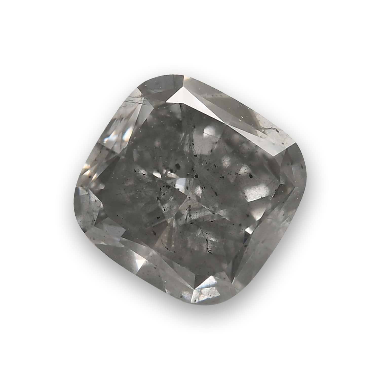 1.41 Carat Fancy Gray Cushion Diamond (I2) GIA