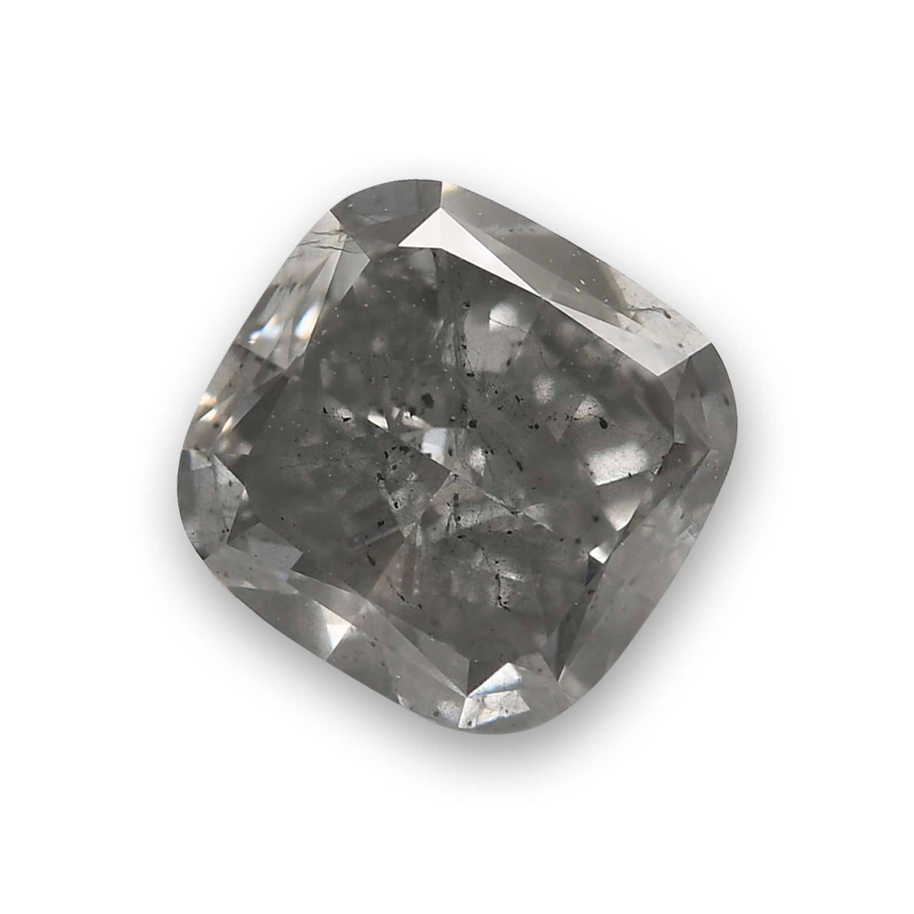 1.41 Carat Fancy Gray Cushion Diamond (I2) GIA