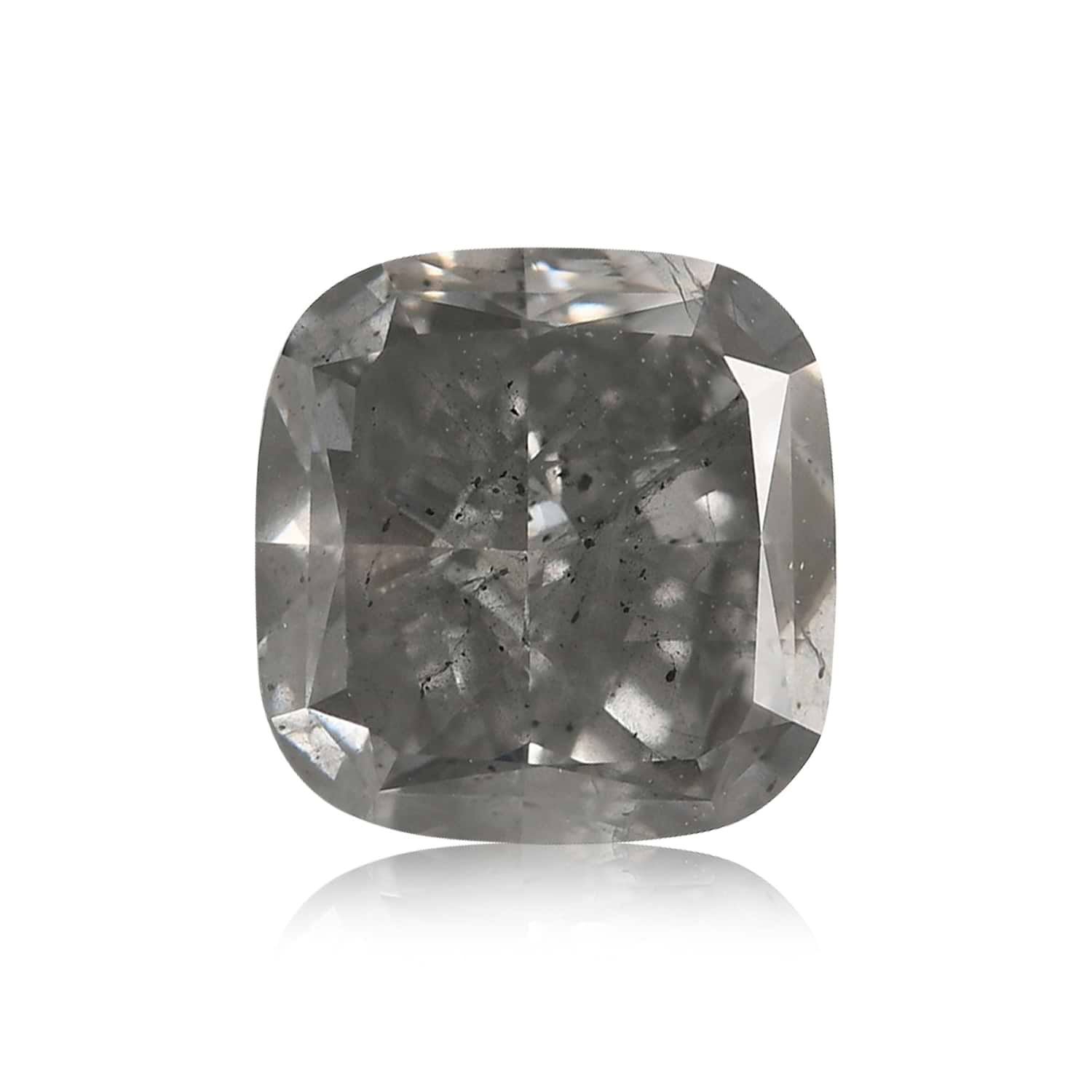 1.41 Carat Fancy Gray Cushion Diamond (I2) GIA
