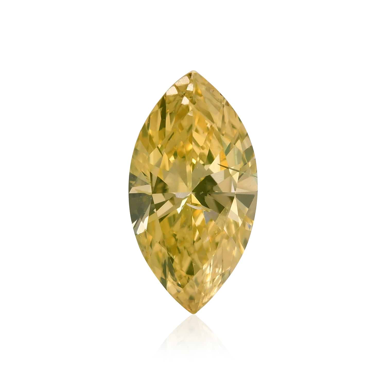 1.07 Carat Fancy Intense Yellow Marquise Diamond I1 GIA