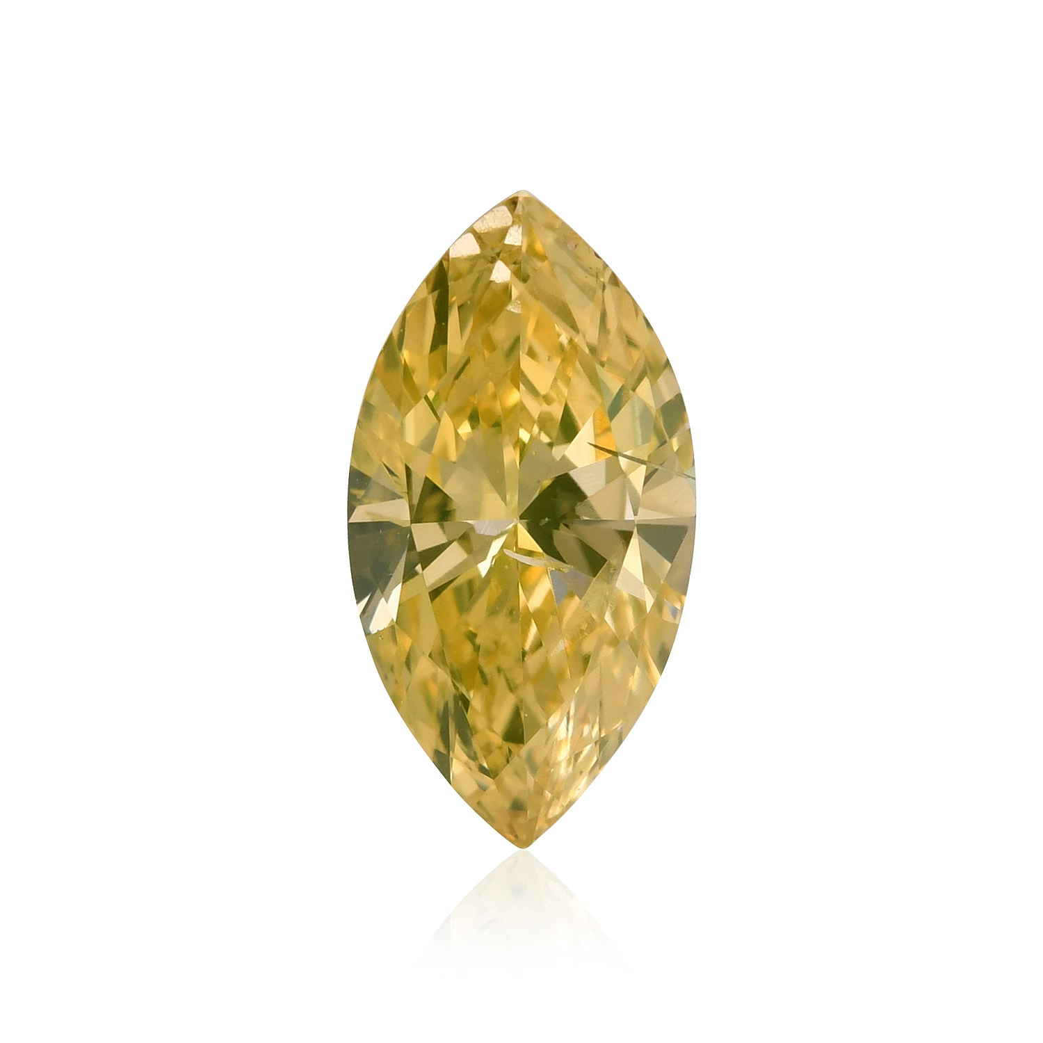 1.07 Carat Fancy Intense Yellow Marquise Diamond I1 GIA