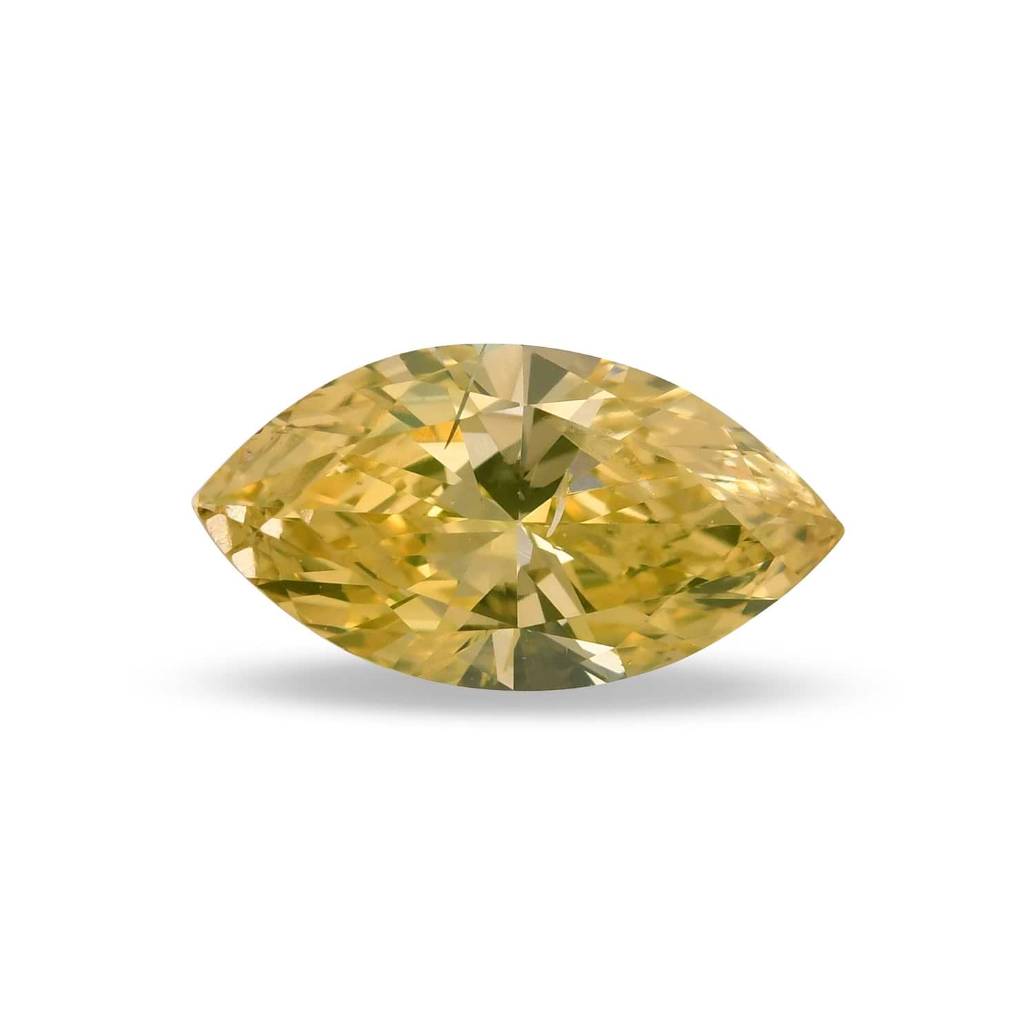 1.07 Carat Fancy Intense Yellow Marquise Diamond I1 GIA