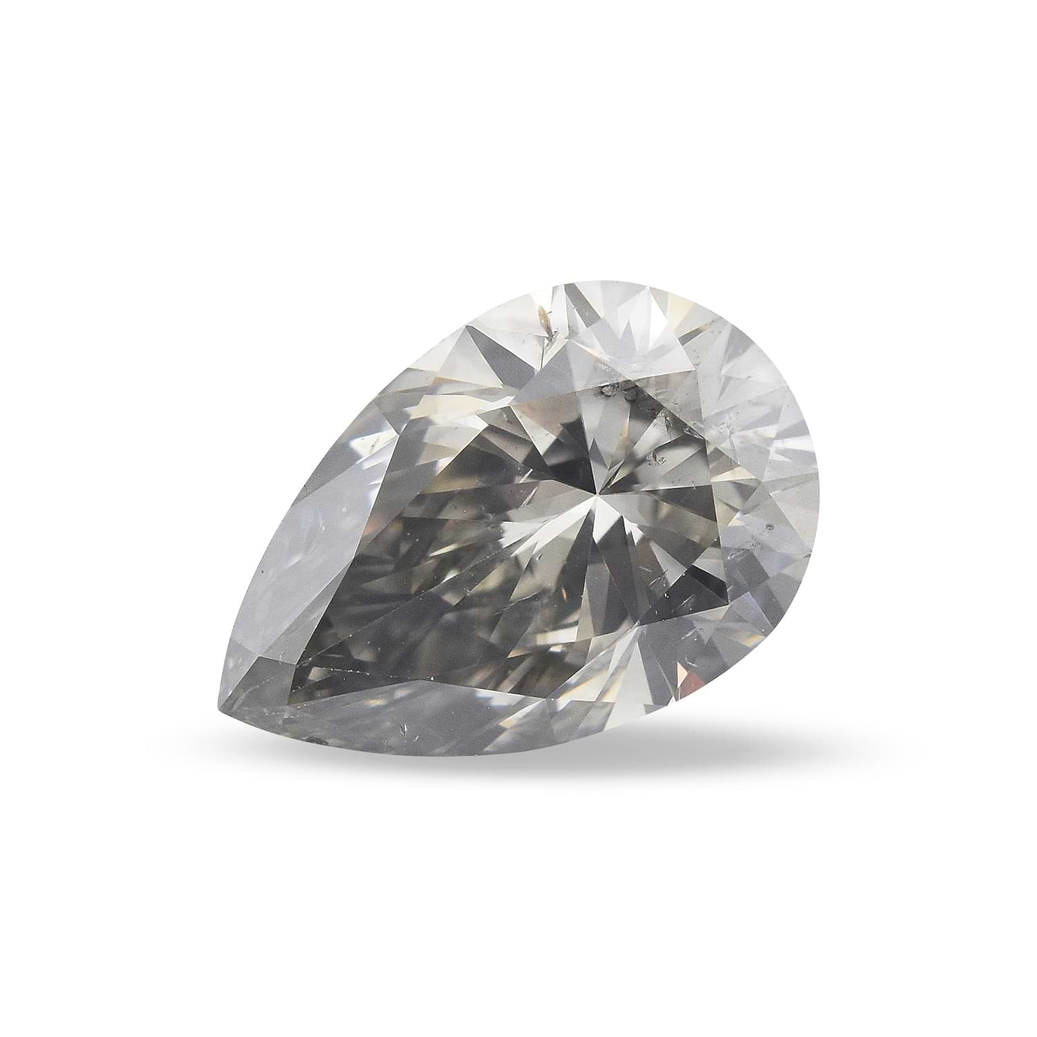 1.23 Carat Fancy Gray Pear Diamond SI2 GIA