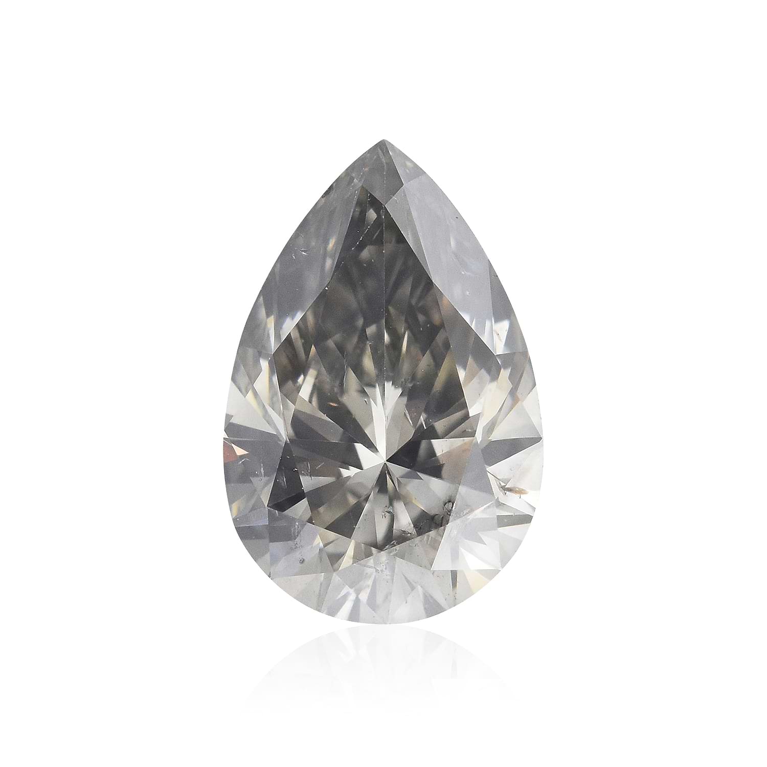 1.23 Carat Fancy Gray Pear Diamond SI2 GIA