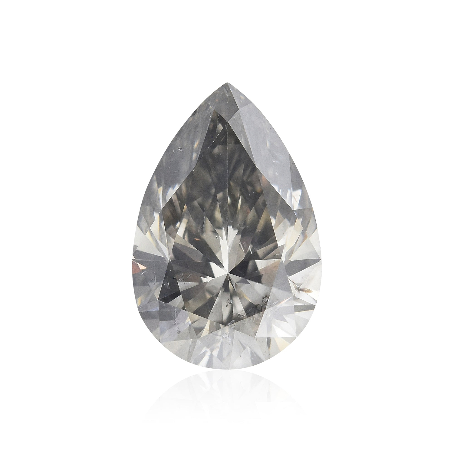 1.23 Carat Fancy Gray Pear Diamond SI2 GIA