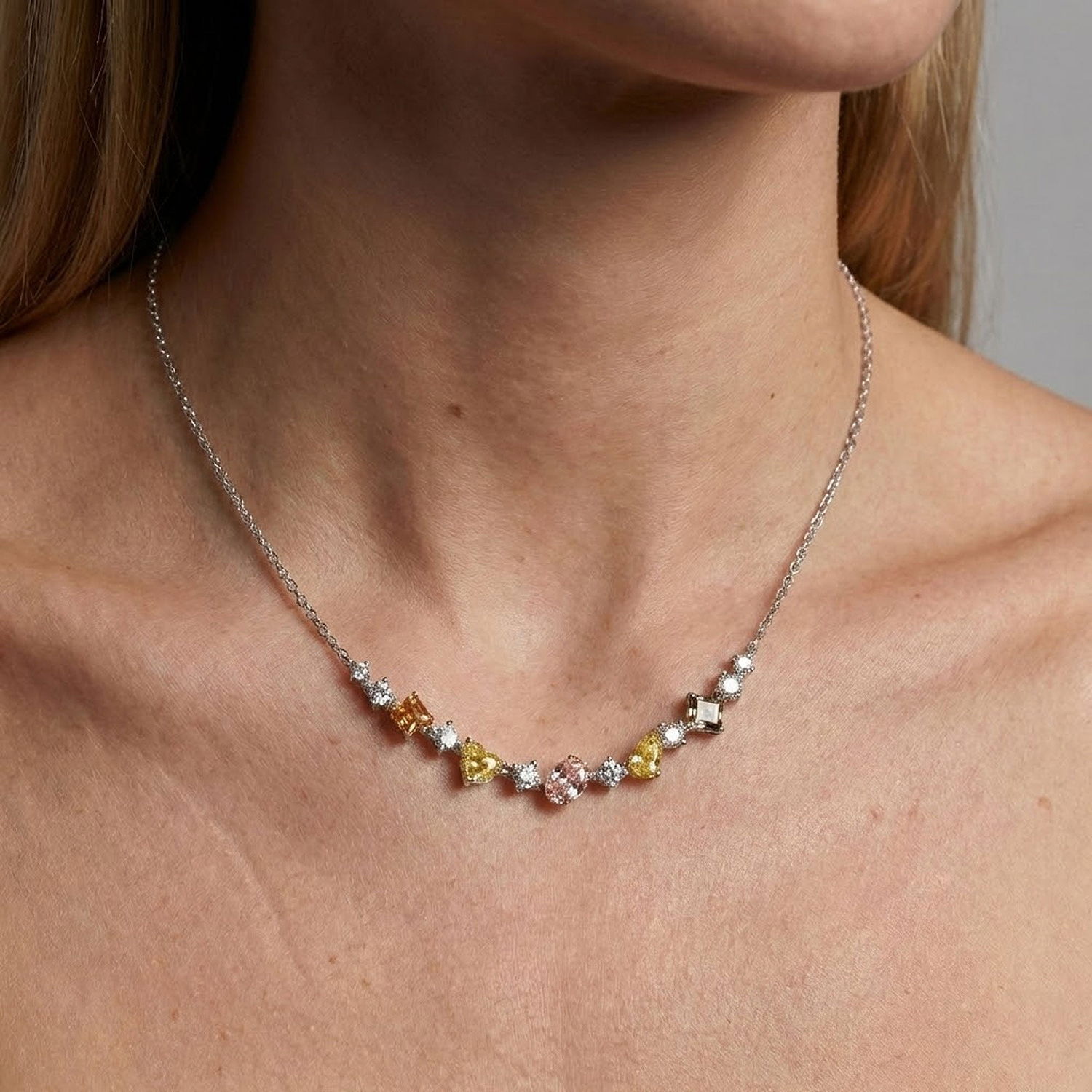 Multicolor Diamond Necklace