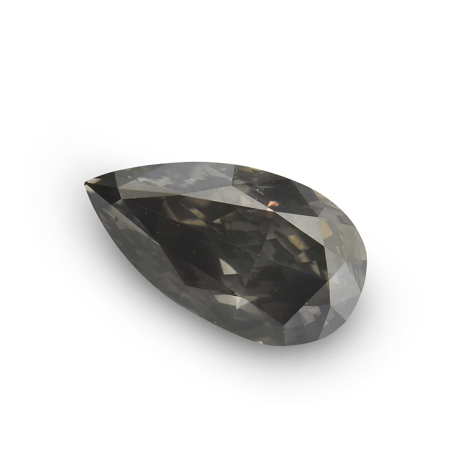 0.71 Carat Fancy Dark Gray Pear Diamond GIA