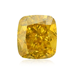 0.51 Carat Fancy Deep Orangy Yellow Cushion Diamond SI1 GIA