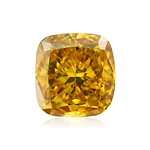 0.52 Carat Fancy Intense Orange Yellow Cushion Diamond SI1 GIA
