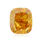 0.53 Carat Fancy Deep Yellow Orange Cushion Diamond VVS2 GIA