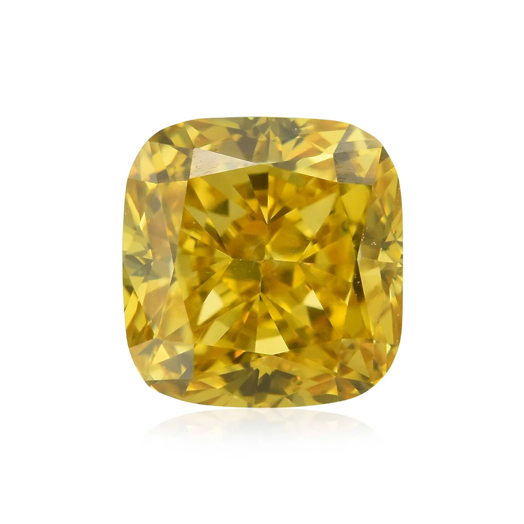 0.45 Carat Fancy Deep Orangy Yellow Cushion Diamond SI1 GIA