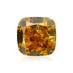 0.51 Carat Fancy Deep Orange Yellow Cushion Diamond SI1 GIA