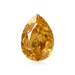 0.24 Carat Fancy Intense Yellow Orange Pear Diamond SI2 GIA