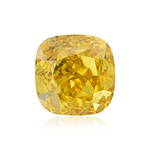 0.50 Carat Fancy Deep Orangy Yellow Cushion Diamond VS2 GIA