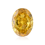 0.46 Carat Fancy Deep Orangy Yellow Oval Diamond SI2 GIA